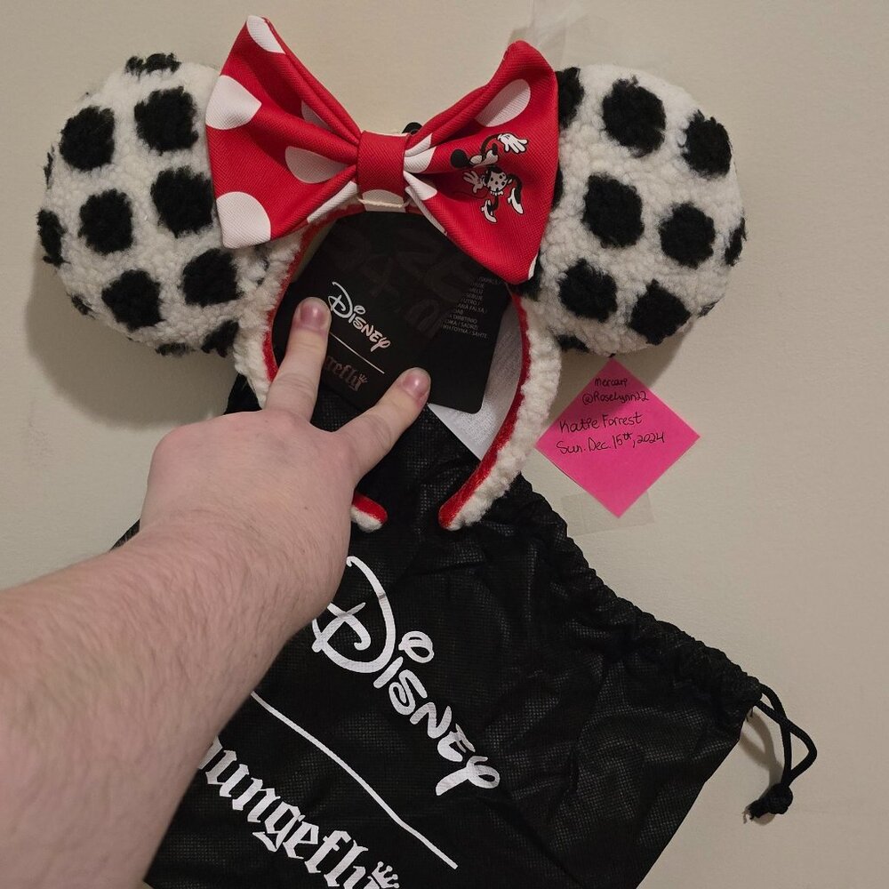 Loungefly Disney Minnie Mouse Rocks the Dots Classic Sherpa Ear Headband